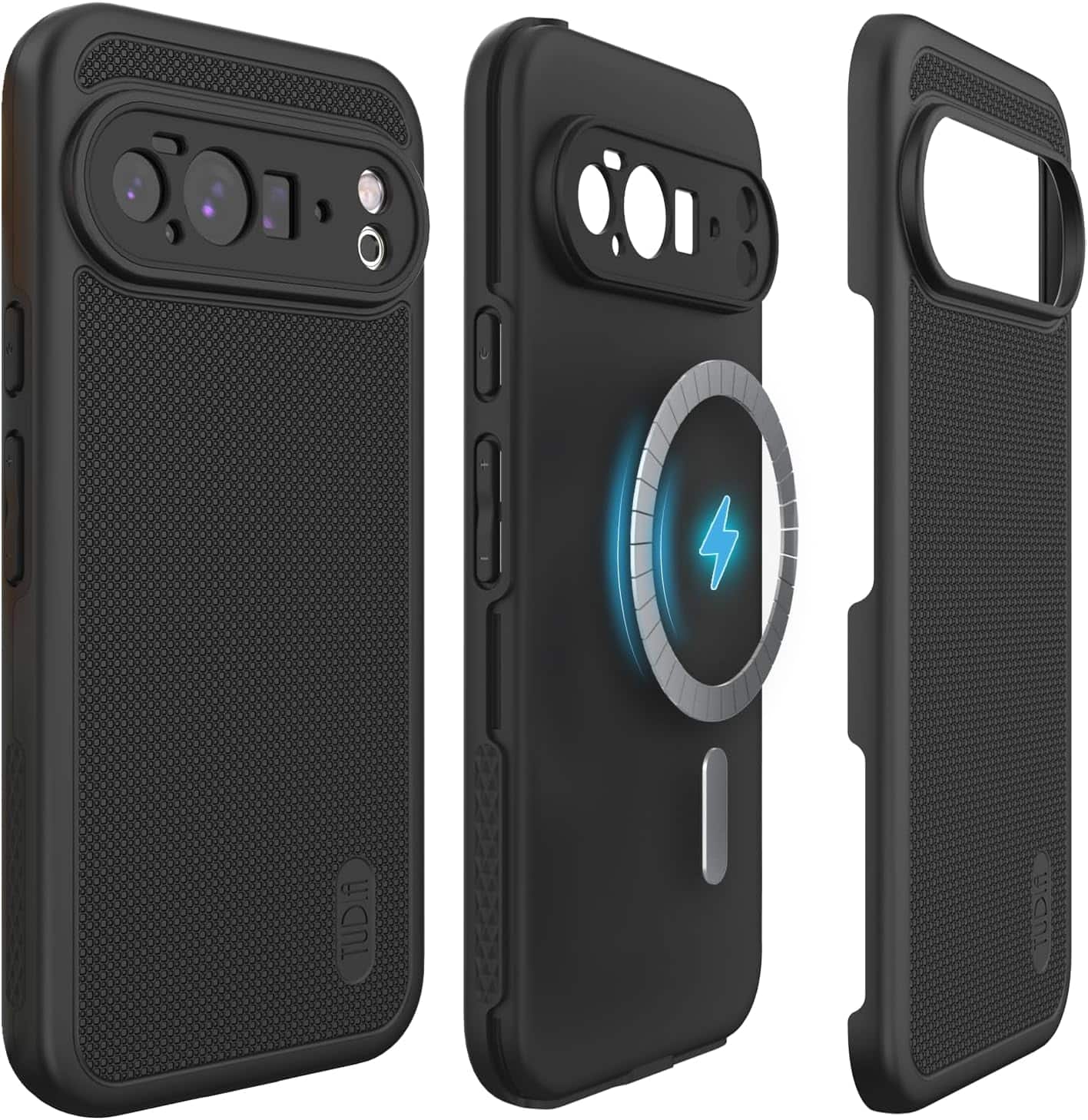 TUDIA - MergeGrip for Google Pixel 10 Pro XL Case Compatible with Magsafe & Pixelsnap – Black - Magnetic Black