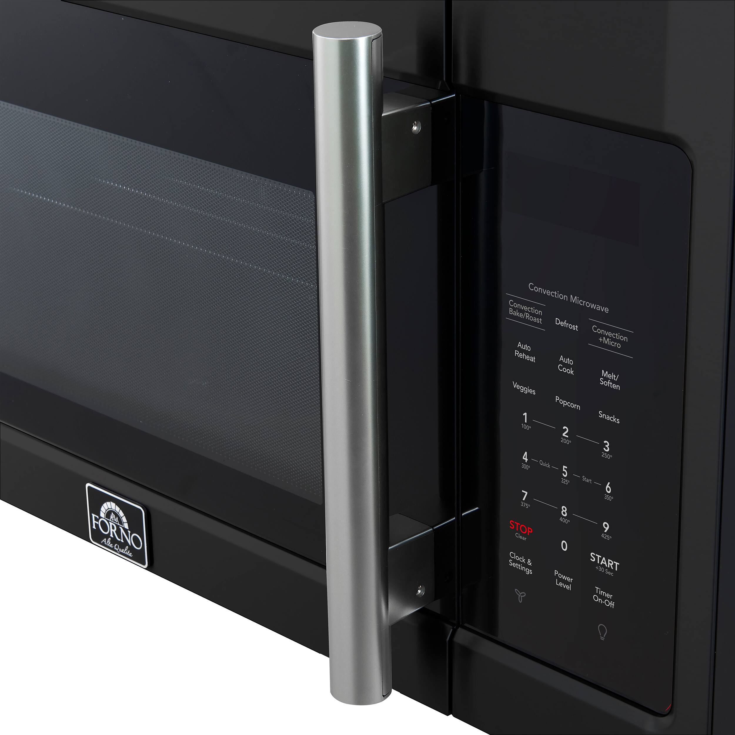 MNN FORNO All Cuisine Convection Microwave Convection Microwave Defrost Convection Microwave Auto Reheat Auto Cook Melt/Soften Veggies Popcorn Snacks 1 2 3 4 5 6 7 8 9 STOP 0 Clock & Settings Power Level Timer On/Off START