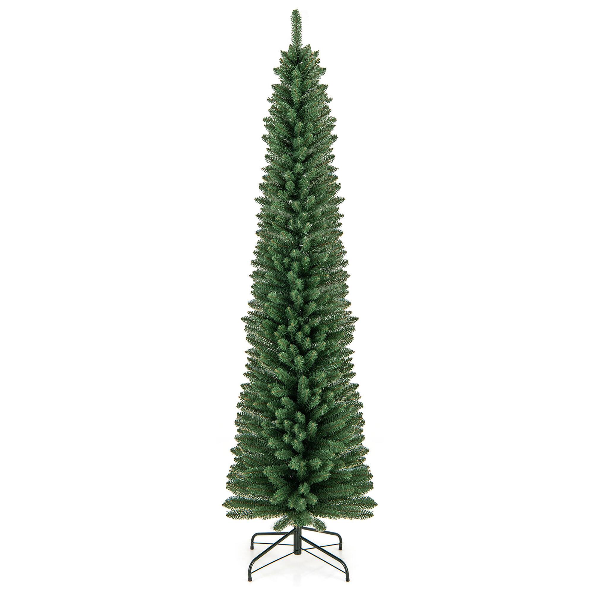 Alt View 9. Gymax - Gymax 7 FT Pencil Christmas Tree Artificial Xmas Tree w/ 523 Memory Wire Branch Tips - Green.