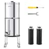 VEVOR - Gravity-fed Water Filter System, 2.25G 304 Stainless-Steel Countertop System, Water Filtration System - Silver
