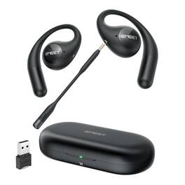 EMEET - Refurbished Excellent - AIRFLOW OPEN EAR HEADPHONES WITH MIC BLUETOOTH 5.3 WIRELESS E2053 - BLACK