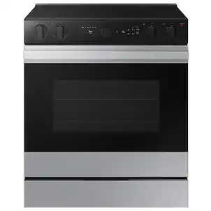 Samsung - 30 in. Wide 5 Elements Bespoke Smart Slide-In Electric Range 6.3 cu. ft. with Air Sous Vide & Air Fry - Stainless Steel