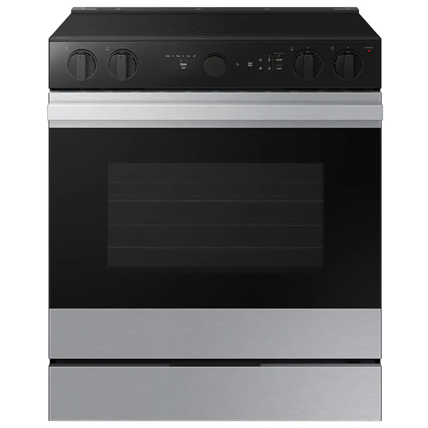 Front. Samsung - Bespoke Smart Slide-In Electric Range 6.3 cu. ft. with Air Sous Vide & Air Fry - Stainless Steel.