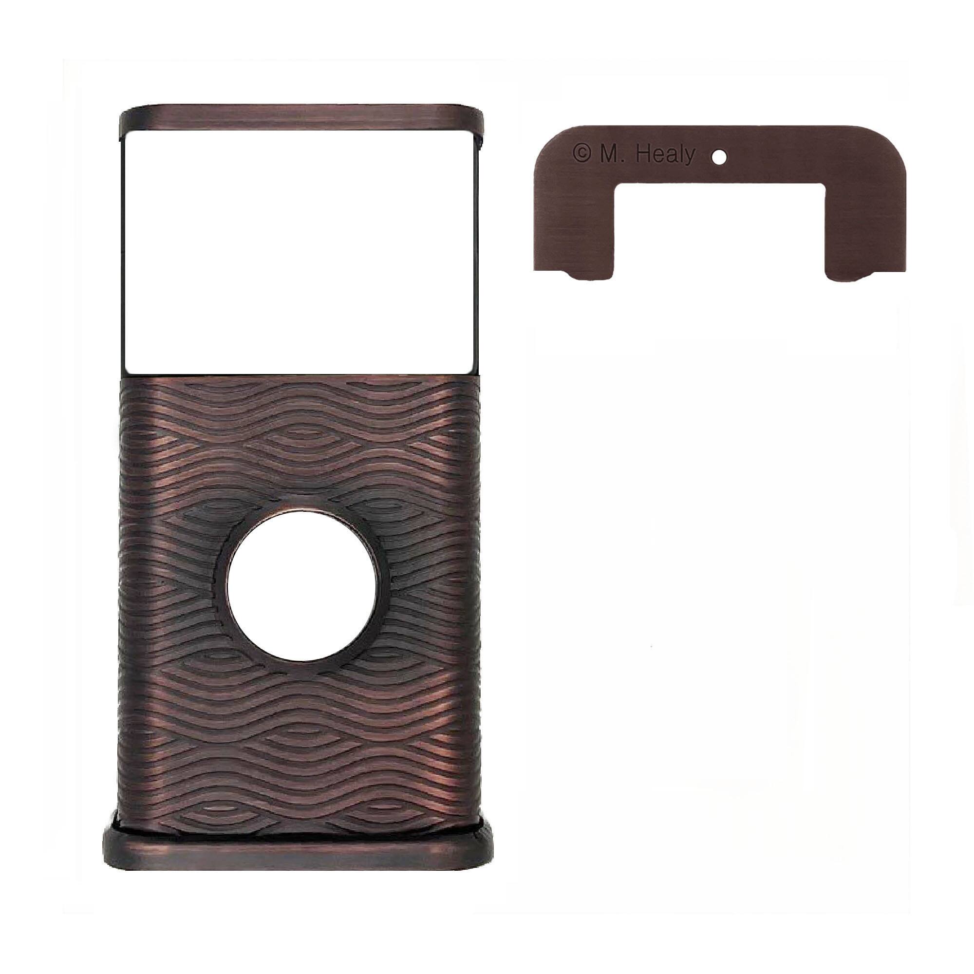 Back. Michael Healy - Waves Video Doorbell Cover (Ring Battery Doorbell 2024 Release) - Oiled Bronze.