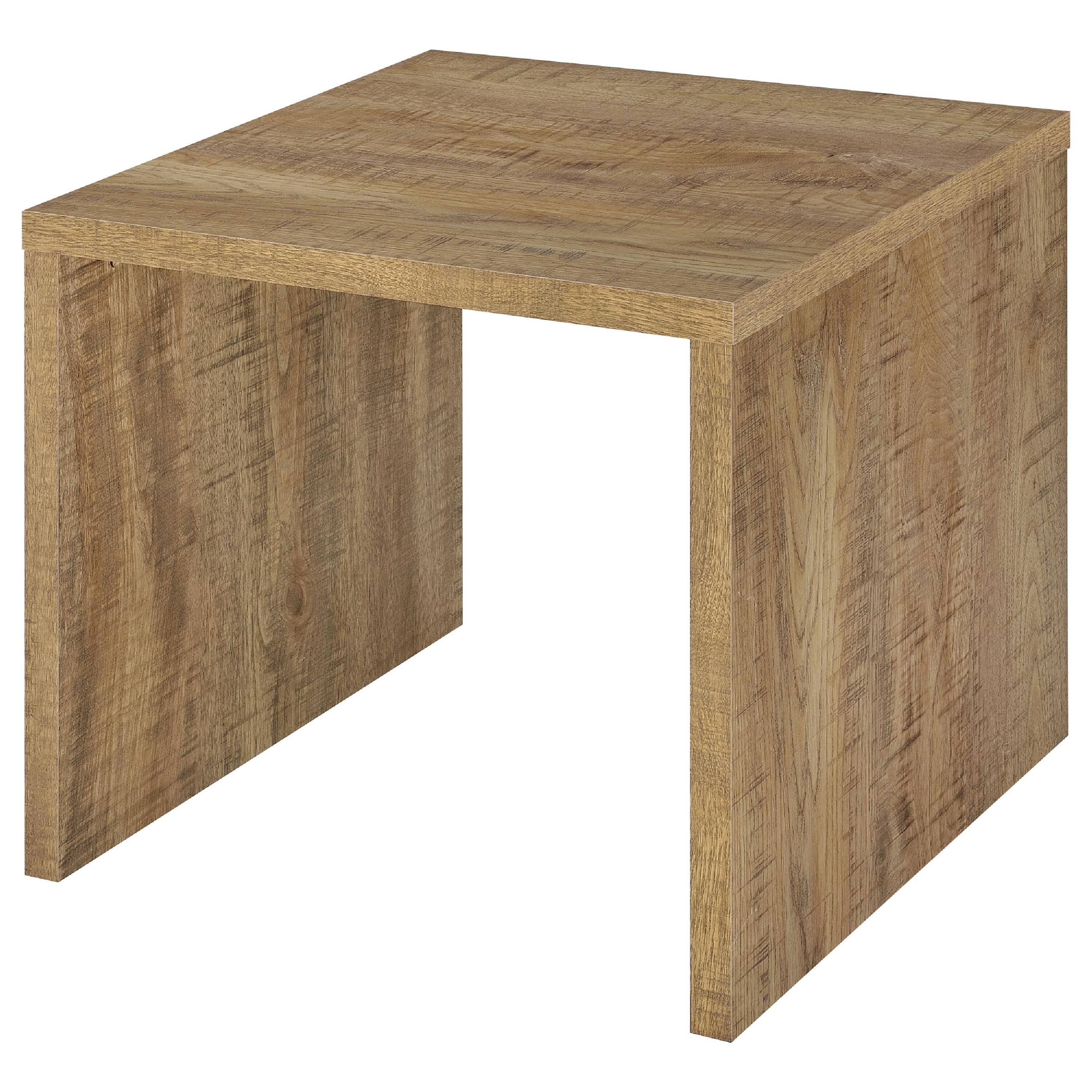 Alt View 3. Manhattan Lane - Kerra Square Accent Side End Table, U-Shape Frame, Wood 24 Inch - Mango Brown.