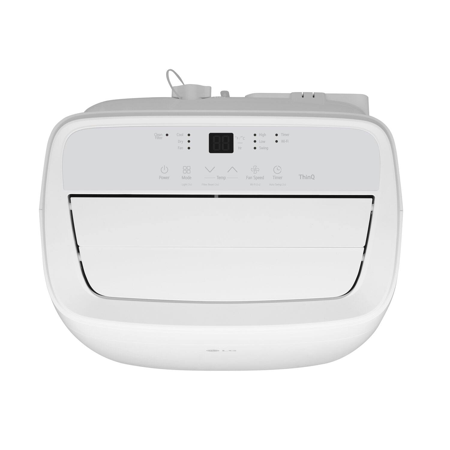 Coun Fier Cael by Fas / C H High Lose Swing Timer M Hower 88 Mode DeDd Temp - - - Fan Speed - .IO Timer - Selld ThinQ

Power Mode Temp Fan Speed Timer ThinQ

Cool Dry Fan

Light On Filter Reset

Wi-Fi Auto Swing