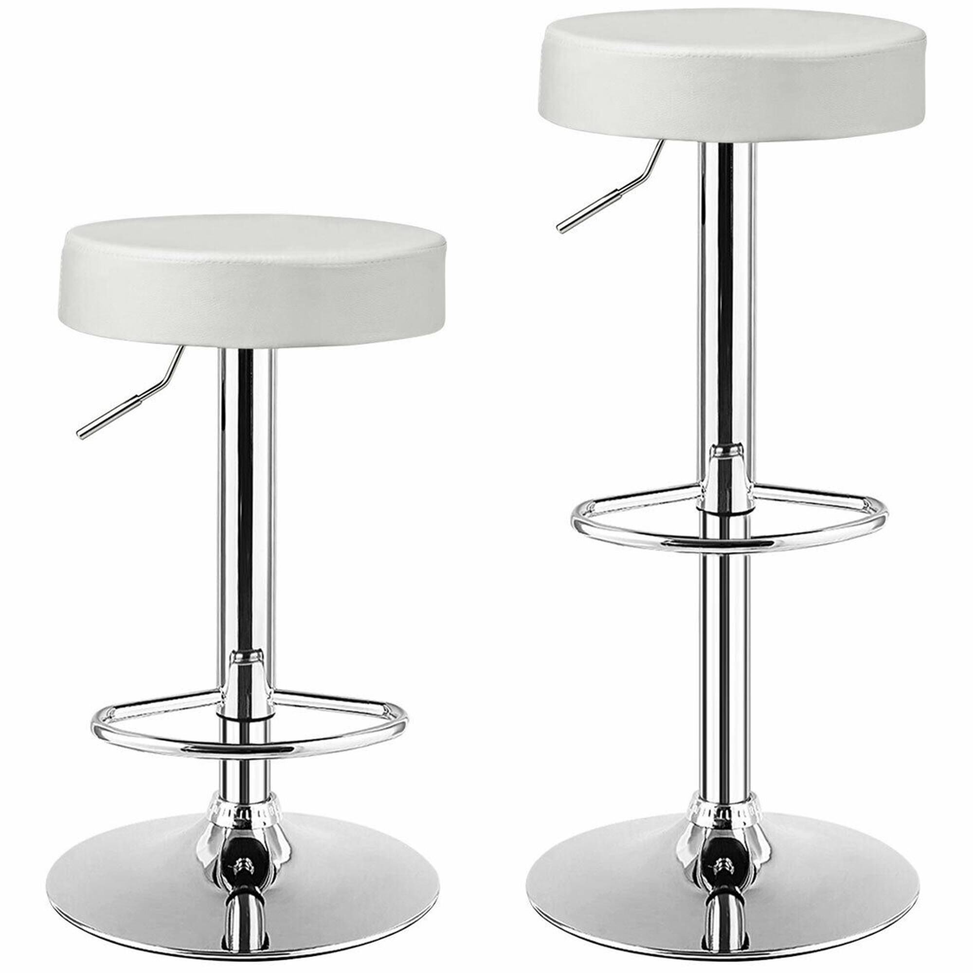 Alt View 2. Gymax - Gymax 4PCS Adjustable Swivel Bar Stool PU Leather Kitchen Counter Bar Chairs White - White.