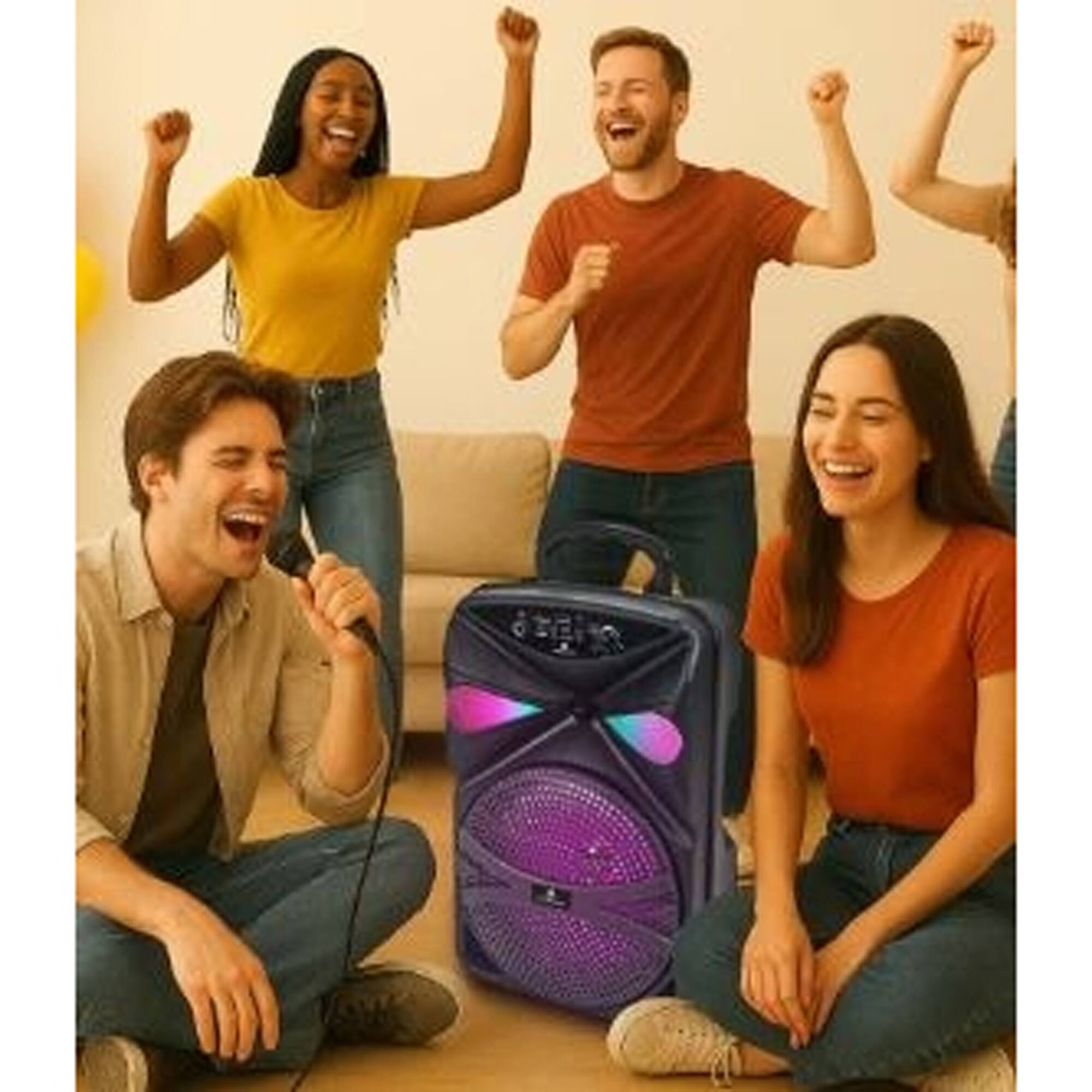 Alt View 7. Max Power - Max Power MPD827 Karaoke Bluetooth Speaker with 8" Woofer, Mic and Carry Handle.