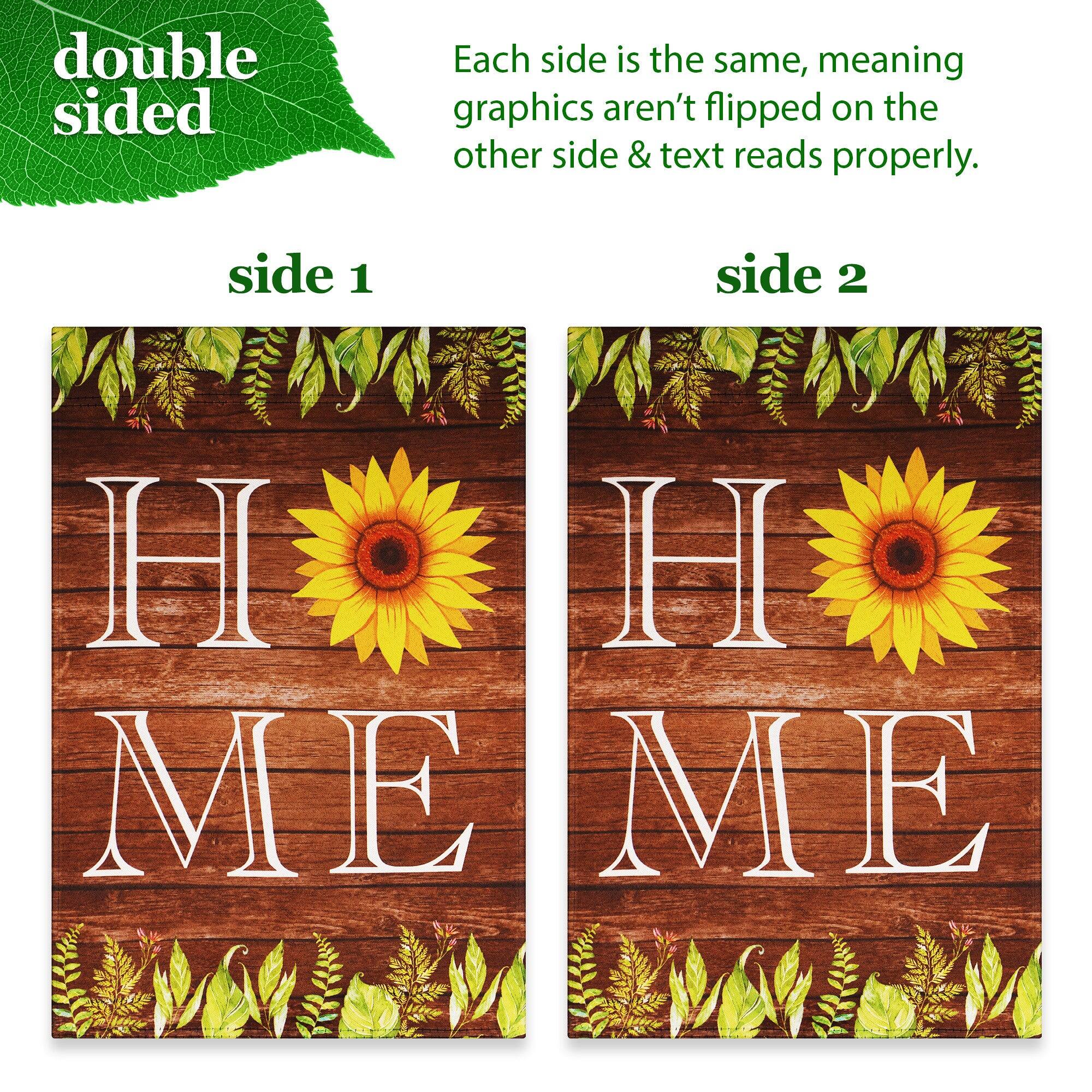 G128 Garden Flag Stand and 12x18 Double Sided Blockout Flag, Sunflower ...