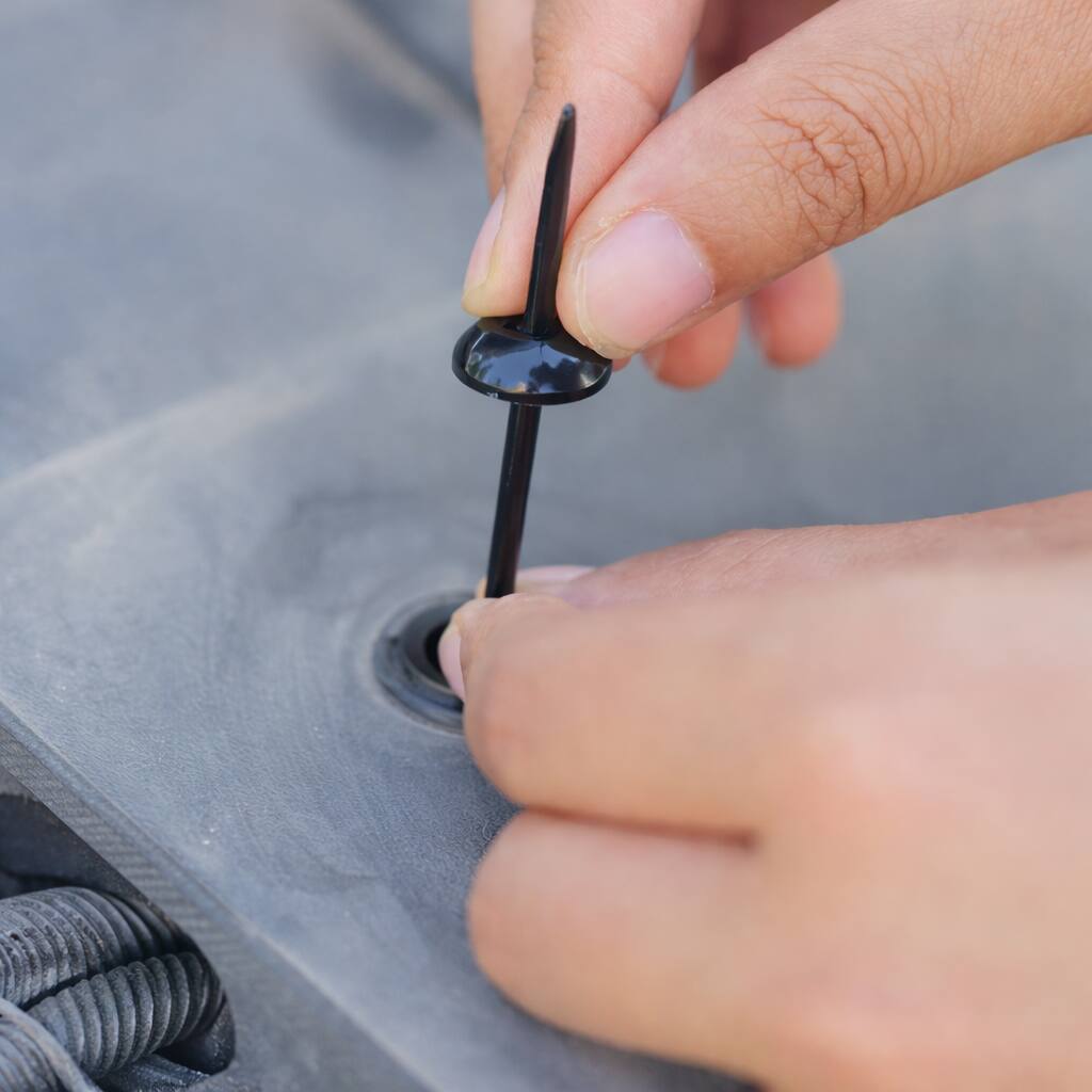 Alt View 2. Grizzly Supply - 4” Universal Rivet Tie UV Black Nylon 100/bag - Black.