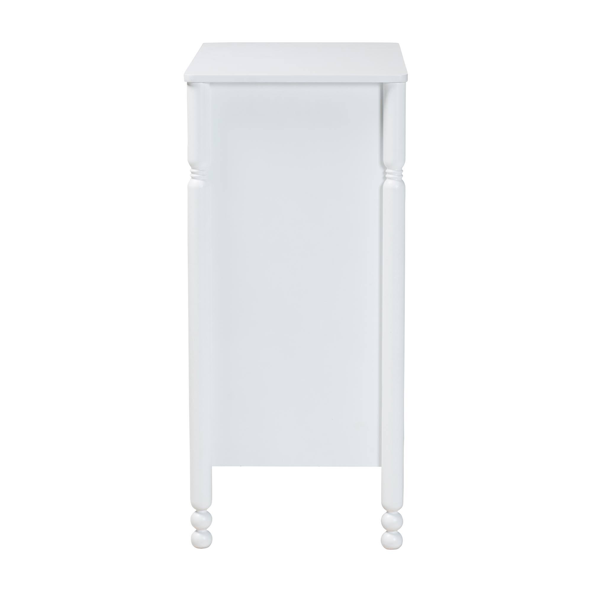 Alt View 1. Baxton Studio - Hoffman Chest - 4-Drawer Vertical Storage Cabinet with Scalloped Apron and Turned Legs for Bedroom - White.