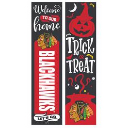 Evergreen Enterprises - Chicago Blackhawks 47" Double Sided Halloween Leaner Fan Sign - Multicolor
