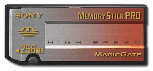 Front Standard. Sony - 256MB High-Speed Memory Stick PRO.