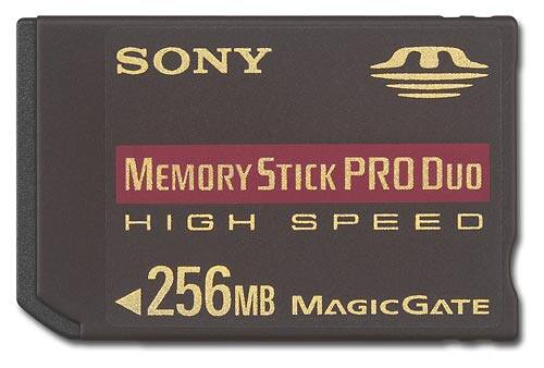 Front Standard. Sony - 256MB High-Speed Memory Stick PRO Duo.