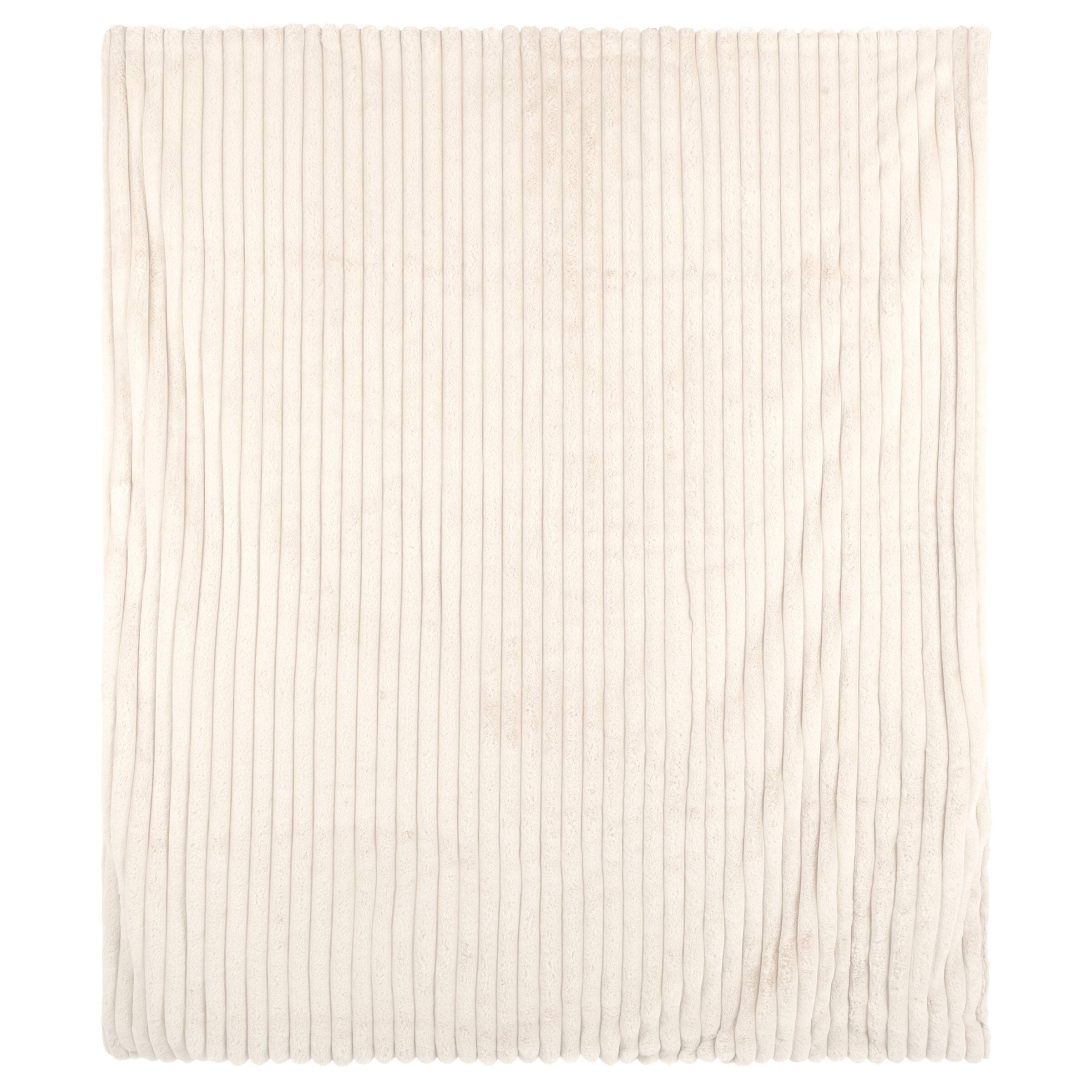 Front. Lavish Home - 60x70in Faux Fur Throw Blanket - Ivory.