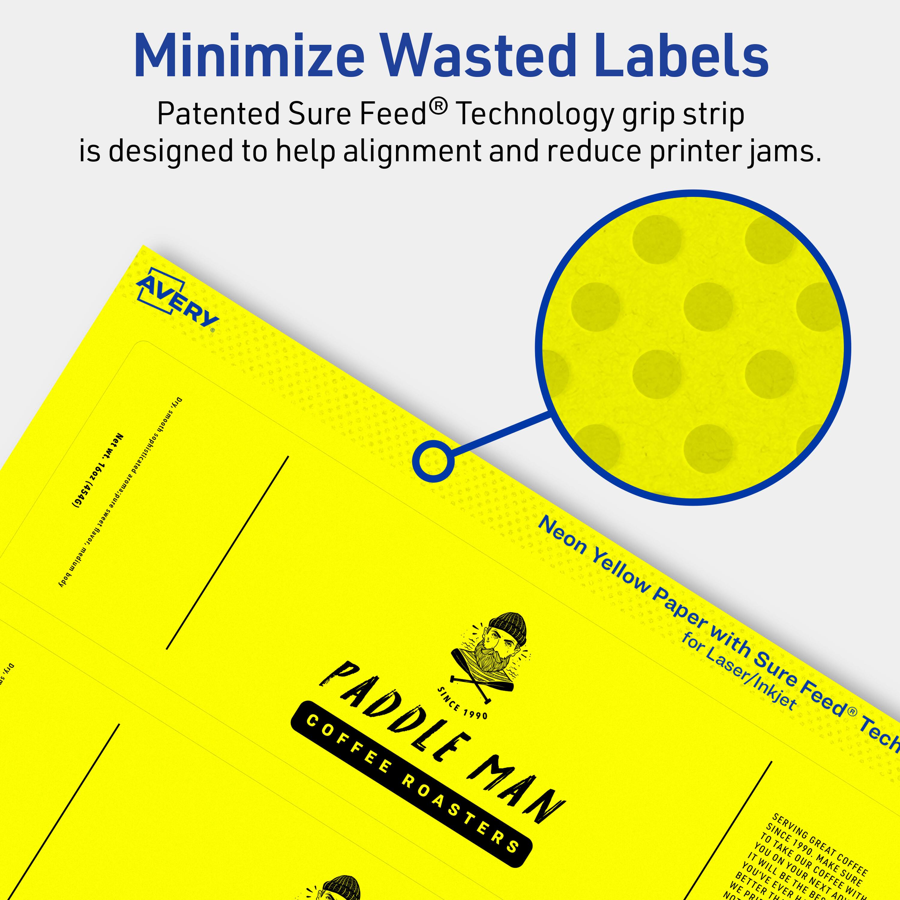 Minimize Wasted Labels

Patented Sure Feed® Technology grip strip is designed to help alignment and reduce printer jams.

Neon Yellow Paper with Sure Feed® Technology for Laser/Inkjet

PADDLE MAN COFFEE ROASTERS

SINCE 1990

Serving Great Coffee Since 1990

You take your coffee seriously. We take ours even more seriously. That's why we roast our beans to perfection, ensuring every cup is a masterpiece. Whether you prefer a bold, rich flavor or a smooth, light roast, we've got you covered. Our coffee is roasted in small batches to bring out the best in every bean. So, take a sip and taste the difference. We believe the next great coffee experience starts with us.