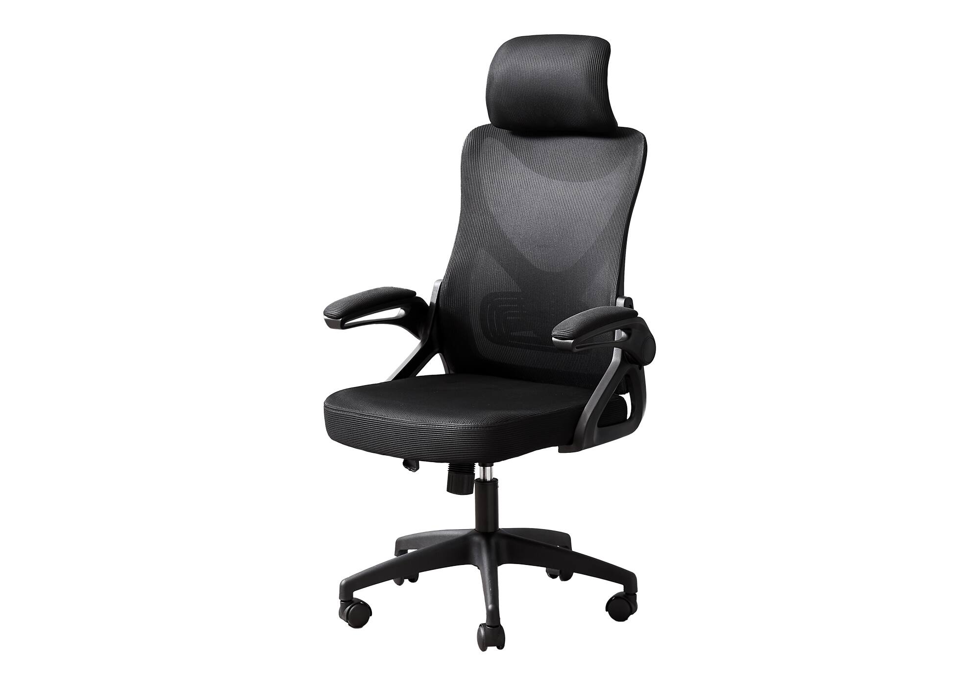Left. APRILSOUL - Office Chair Adjustable Height Ergonomic Swivel Work Black Metal Black Mesh Contemporary Modern - Black.