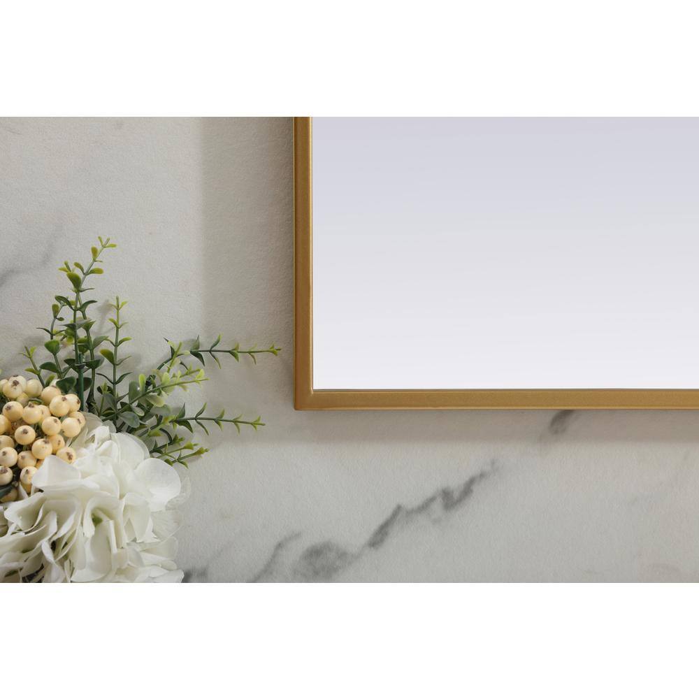 Alt View 1. Elegant Decor - Metal Frame Arch Mirror 42x34 Inch in Brass - Brass.