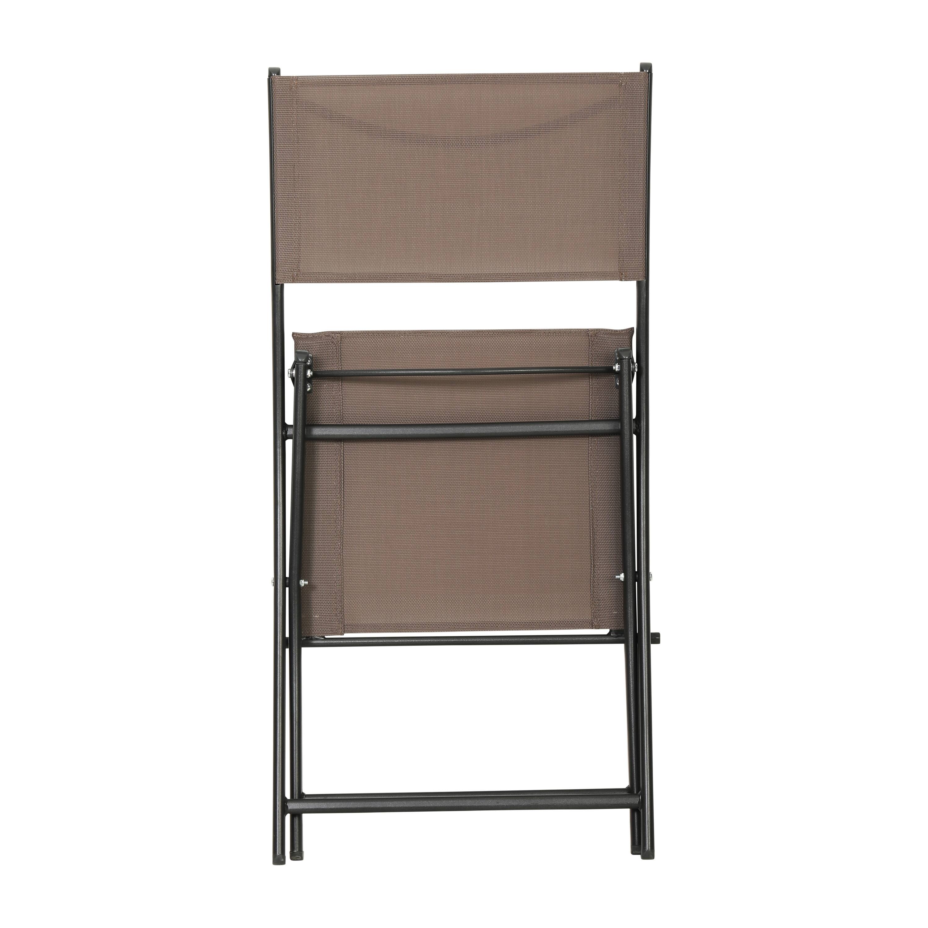 Alt View 9. Emma + Oliver - Bartlett Set of 2 Folding Chairs for Indoor/Outdoor Use with Flex Comfort Material and Steel Frames - Brown.