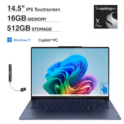 14.5" IPS Touchscreen
16GB MEMORY
512GB STORAGE
Snapdragon X Plus
Windows 11
Copilot++PC