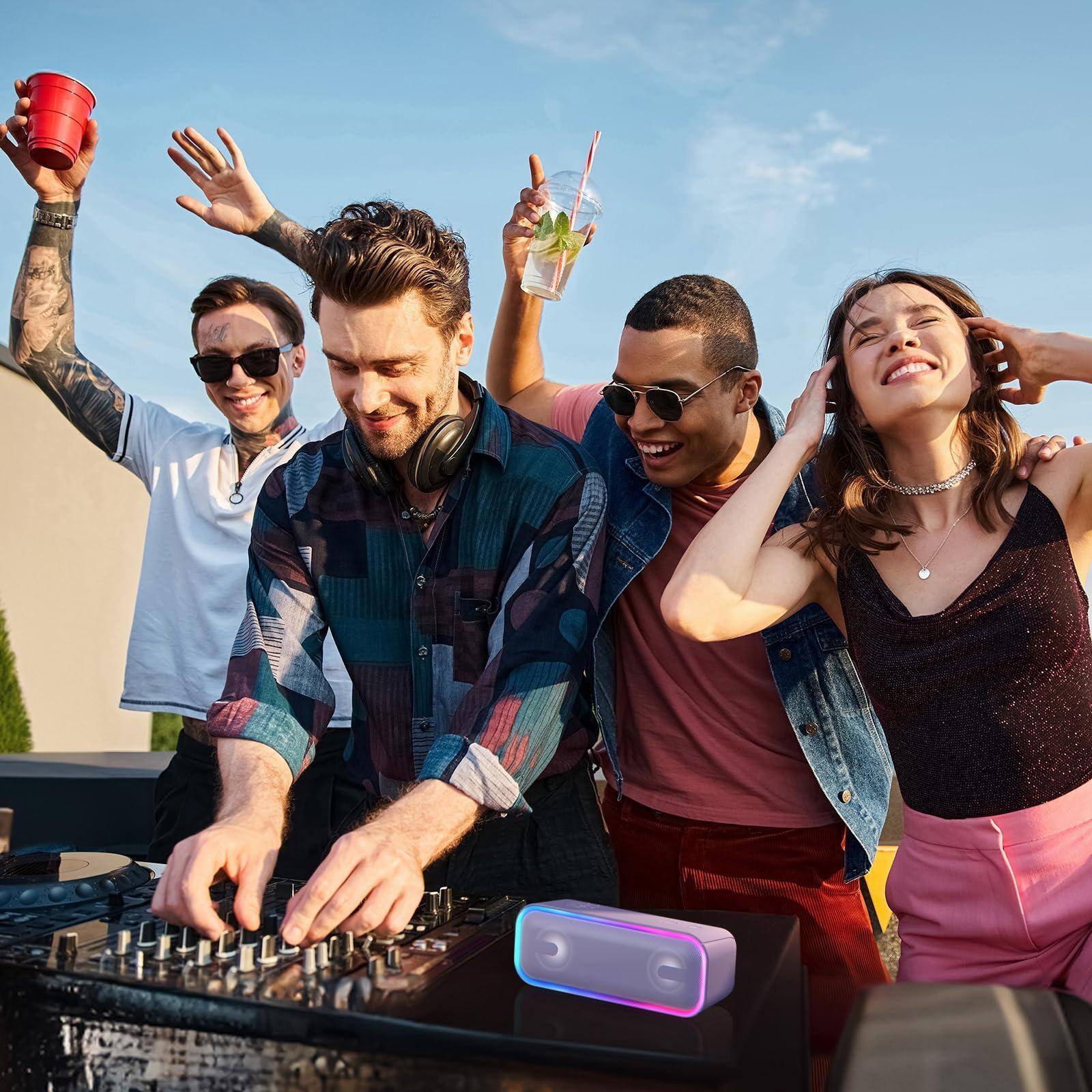 Alt View 6. Pacoar Cade - Light Soundbox Pro+ Wireless Pairing With 24w Stereo Sound Punchy Bass Ipx6 Waterproof 15hrs Playtime Multi-colors - Grey.