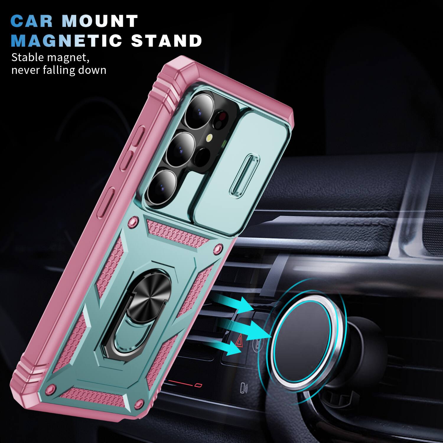 Dteck Rugged Case For Samsung Galaxy S25 Ultra with Slide Camera ...
