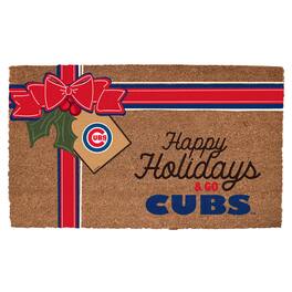 The Memory Company - Chicago Cubs 20" x 30" Holiday Gift Wrap Coir Door Mat - Multicolor