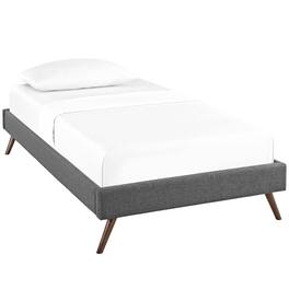 Modway - Loryn Fabric Twin Bed Frame with Round Splayed Legs - Gray