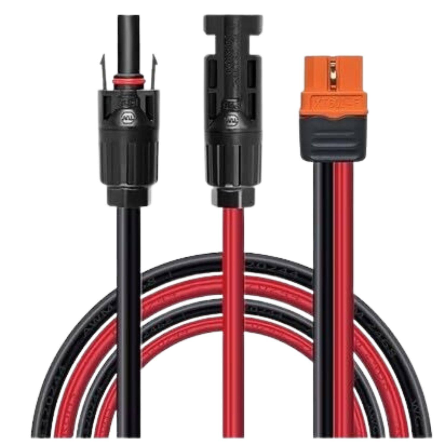 Kimllier 15FT Solar Panel Extension Cable Wire With Male And Female Connector Black And Red 12awg