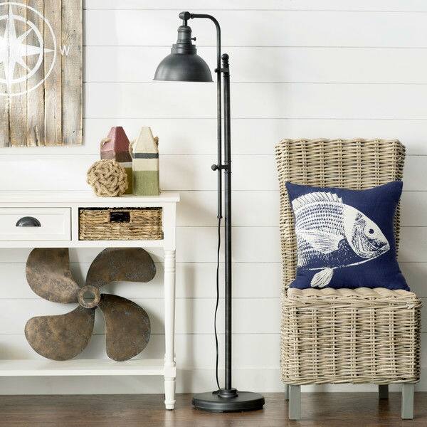 Hivvago - 65-inch Tall Floor Lamp Task Light in Distressed Metal Finish - Aged Dark Zinc