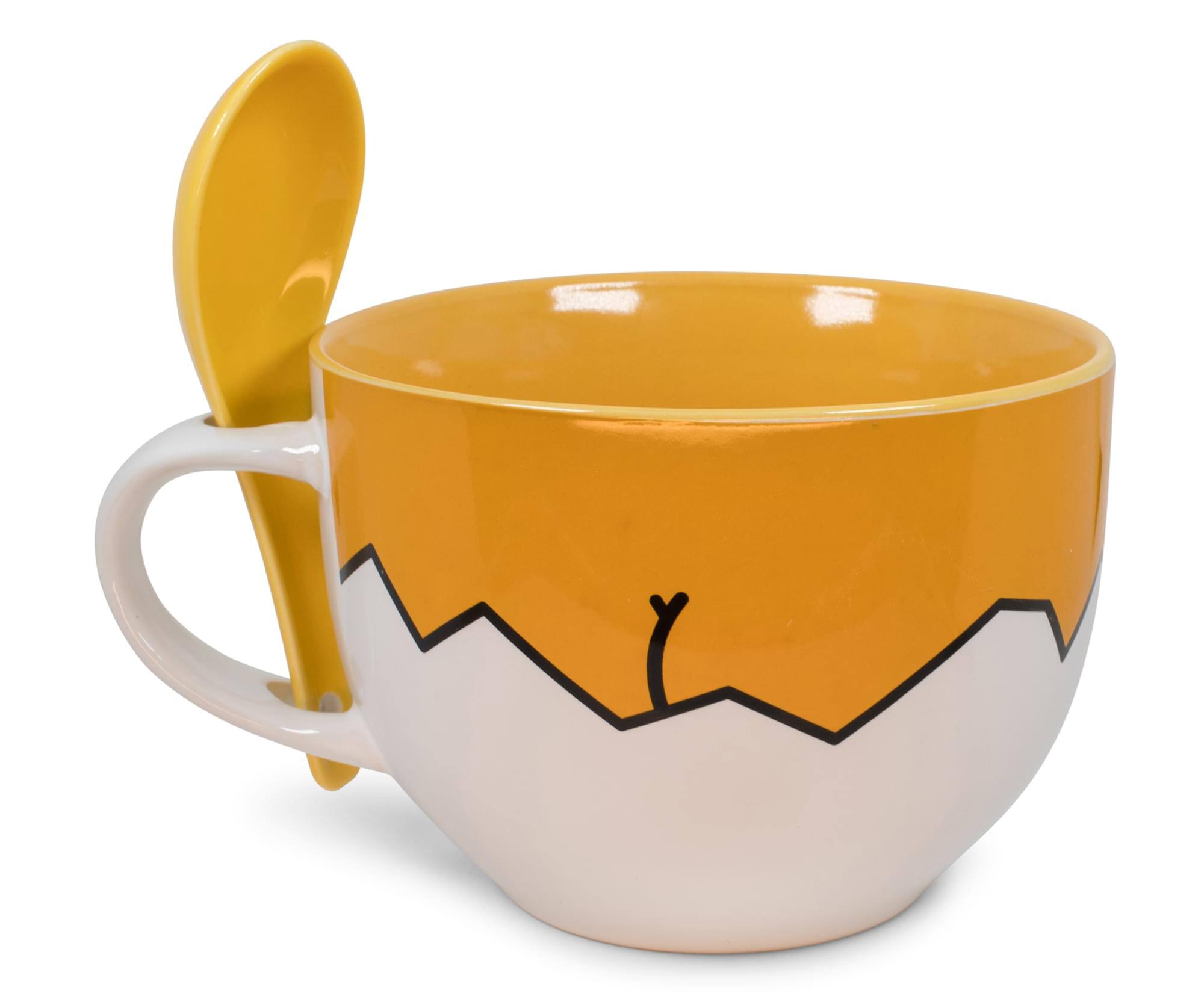 Alt View 1. Silver Buffalo - Sanrio Gudetama Ceramic Soup Mug With Spoon | Holds 24 Ounces - Orange.