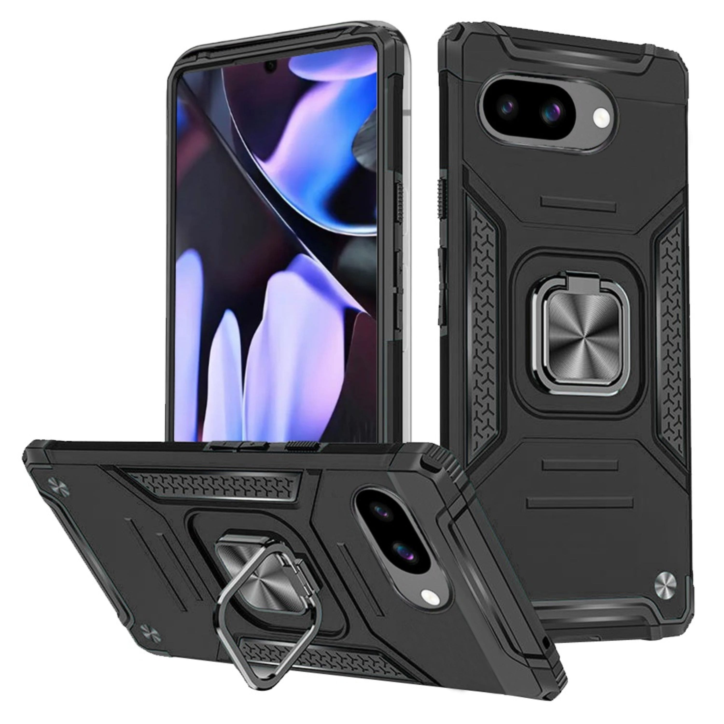 Kitcheniva - Magnetic Kickstand Shockproof Case With Tempered Glass For Google Pixel 9a - Black price history on PriceWatchPro