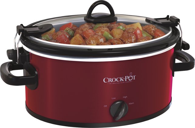 Crock-Pot - 4-Quart Oval Slow Cooker - Red - Angle Zoom
