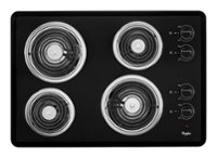 Front. Whirlpool - 30" Built-In Electric Cooktop - Black.