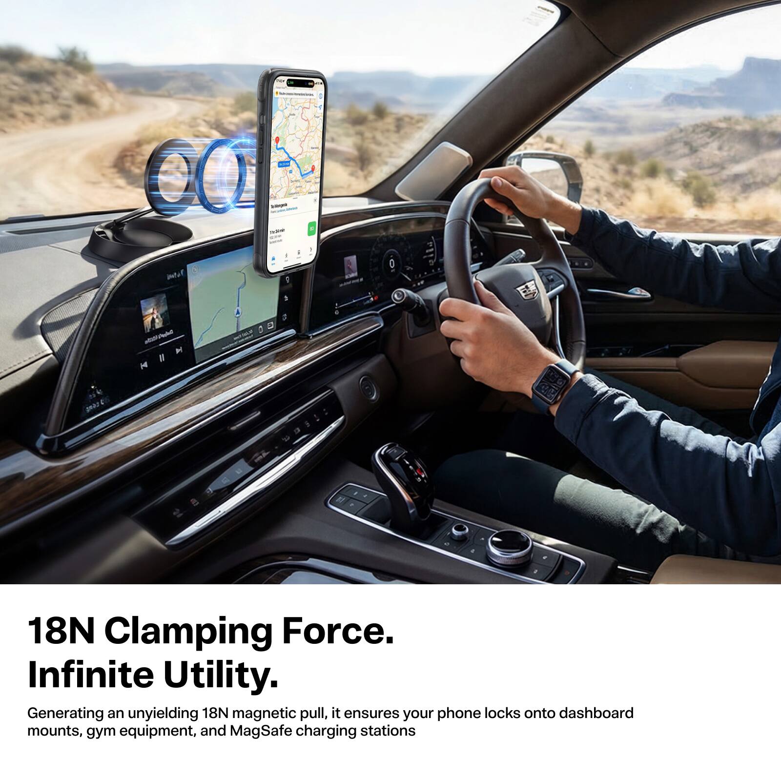 Memes::/mands.com CCI - WAY! i I 745mg

Dadgett H HIM

18N Clamping Force. Infinite Utility. Generating an unyielding 18N magnetic pull, it ensures your phone locks onto dashboard mounts, gym equipment, and MagSafe charging stations