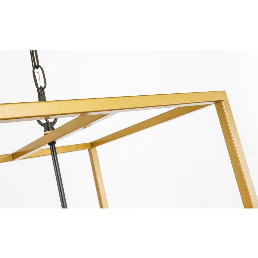 Left. Living District - Eclipse 4 Light Brass And Black Pendant - Brass And Black.