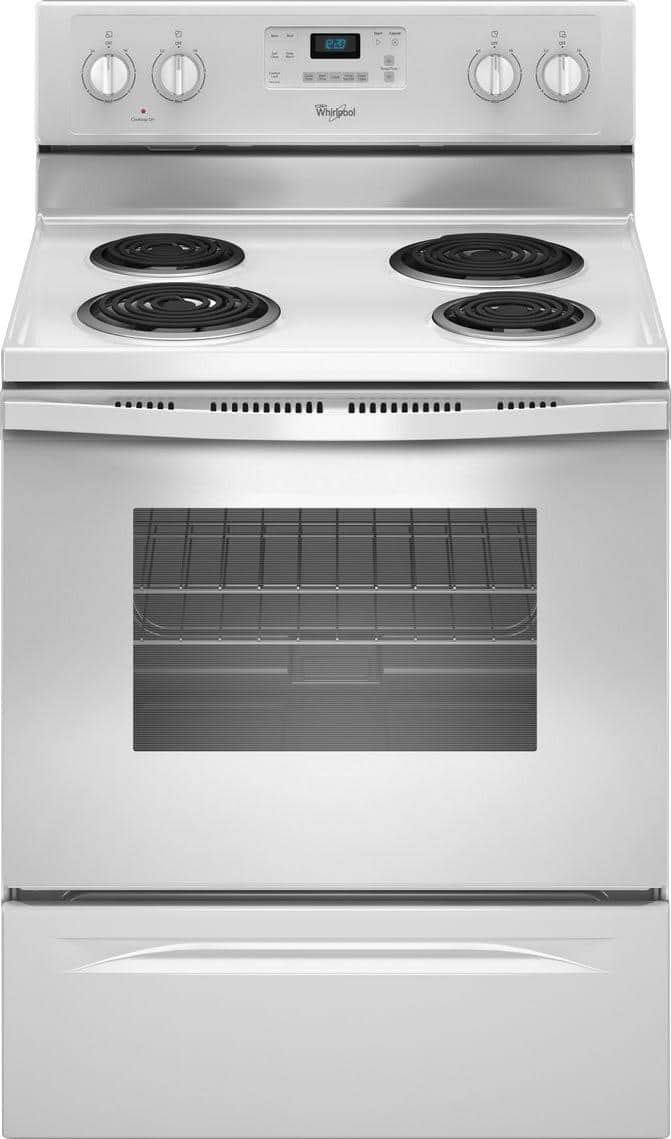 Front. Whirlpool - 4.8 Cu. Ft. Self-Cleaning Freestanding Electric Range.