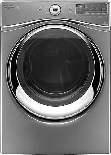 Front Standard. Whirlpool - Duet 7.4 Cu. Ft. 10-Cycle Steam Gas Dryer - Chrome Shadow.