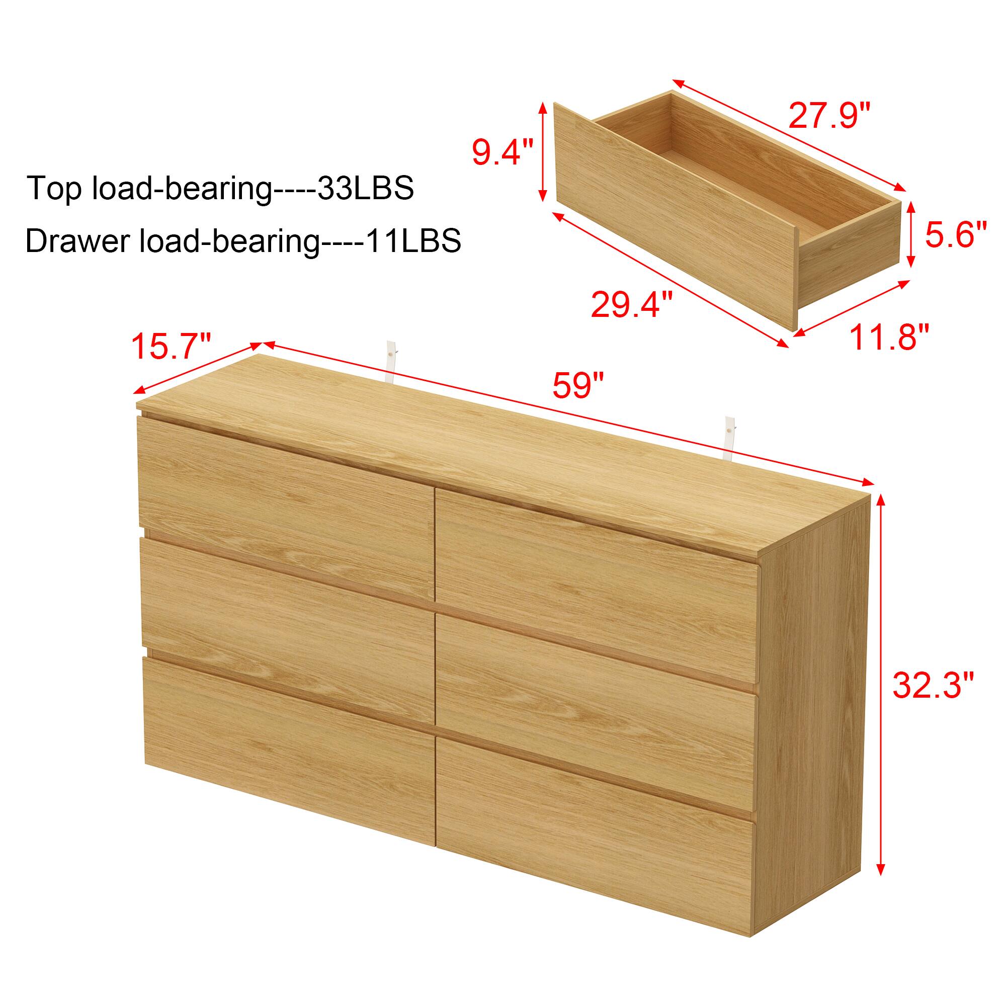 Top load-bearing----33LBS
Drawer load-bearing----11LBS
29.4"
15.7"
59"
27.9"
5.6"
11.8"
32.3"