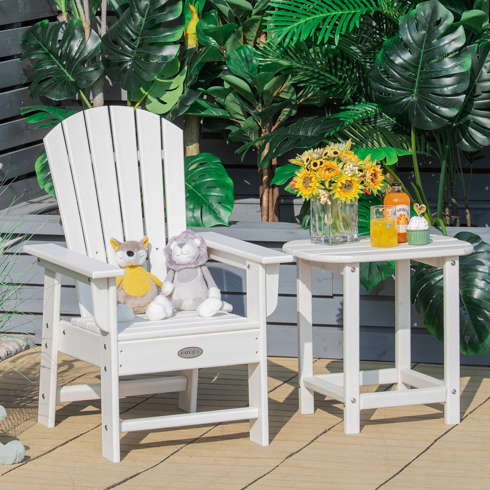 Alt View 1. Costway - Costway Patio Kids' Adirondack Chair Seat Weather Resistant for Ages 3-8 - White.