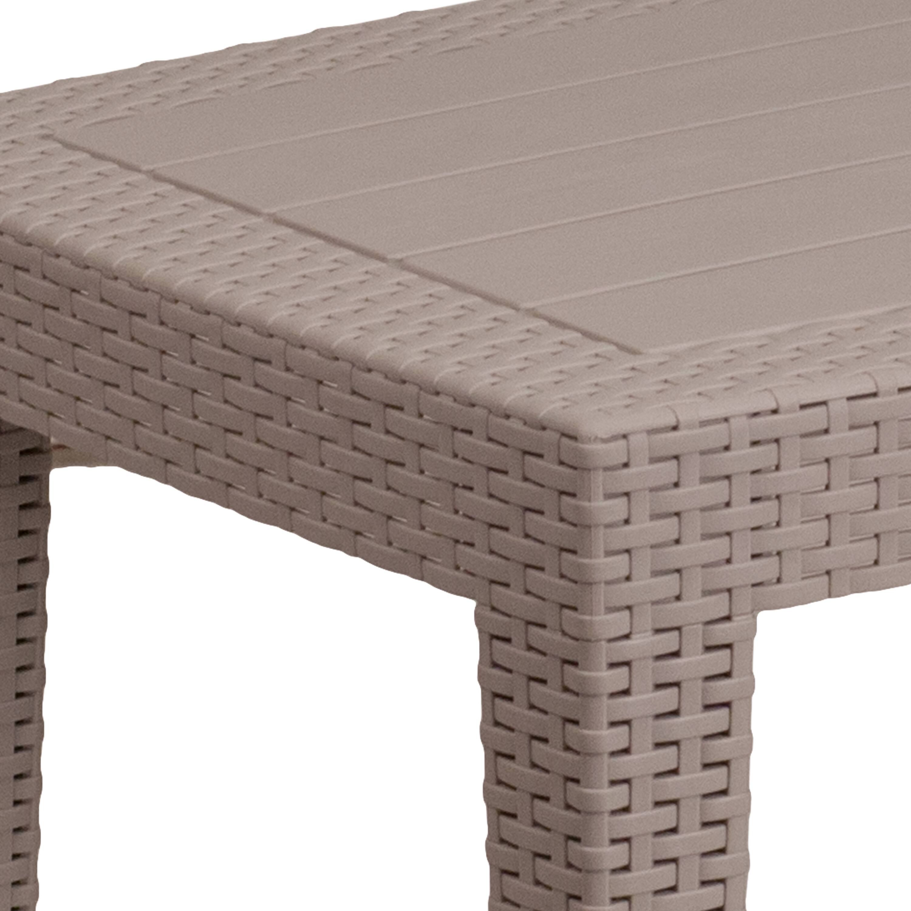 Alt View 5. Emma + Oliver - Outdoor Rattan Coffee Table - Light Gray.