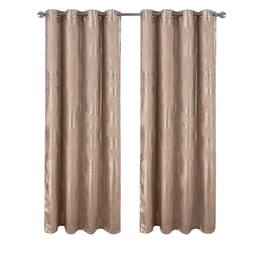 RT Designers Collection - RT Designer Collection Hailey Halo Foil Blackout Grommet Curtain Panel 52" x 90" - Taupe