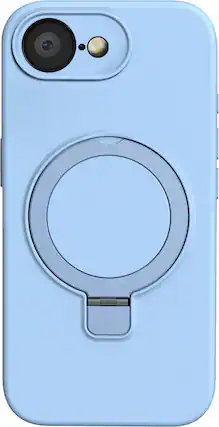 Front. SaharaCase - Venture Series Silicone Kickstand Case for Apple iPhone 16e - Sky Blue.