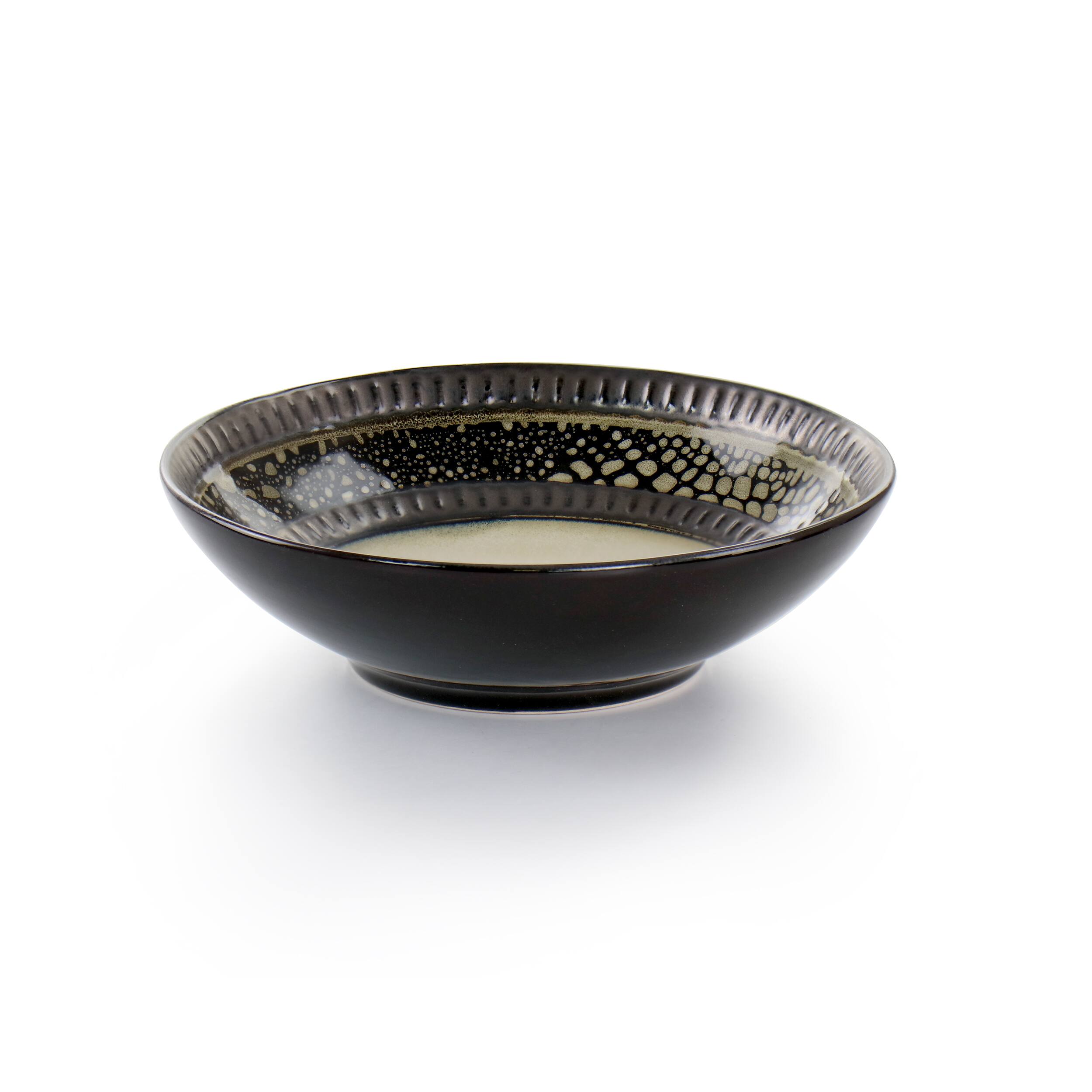 Alt View 4. Elama - Elama Desert Sand 16 Piece Stoneware Dinnerware Set - Sand and Black.