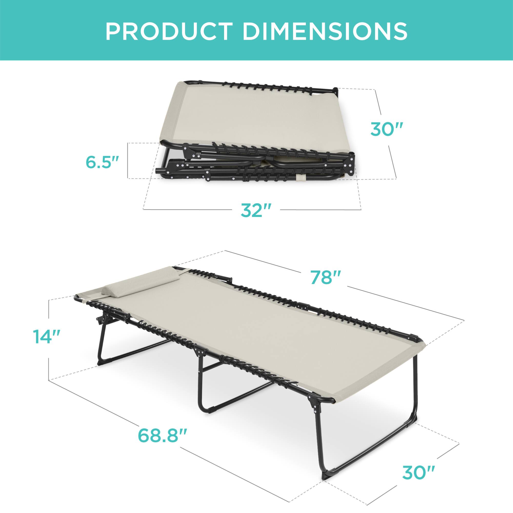 PRODUCT DIMENSIONS

- 30"
- 6.5"
- 32"
- 78"
- 14"
- 68.8"
- 30"