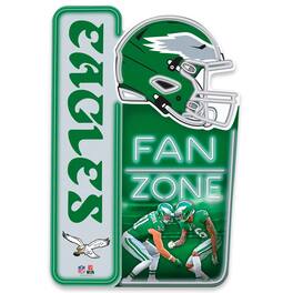 Open Road Brands - Philadelphia Eagles 13" x 19.5" Fan Zone Metal Sign - Green