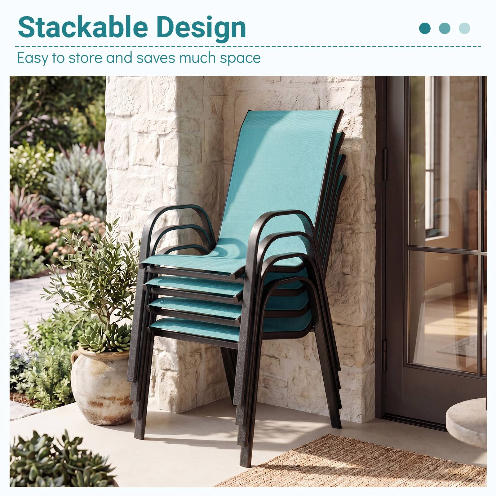 Stackable Design  
Easy to store and saves much space