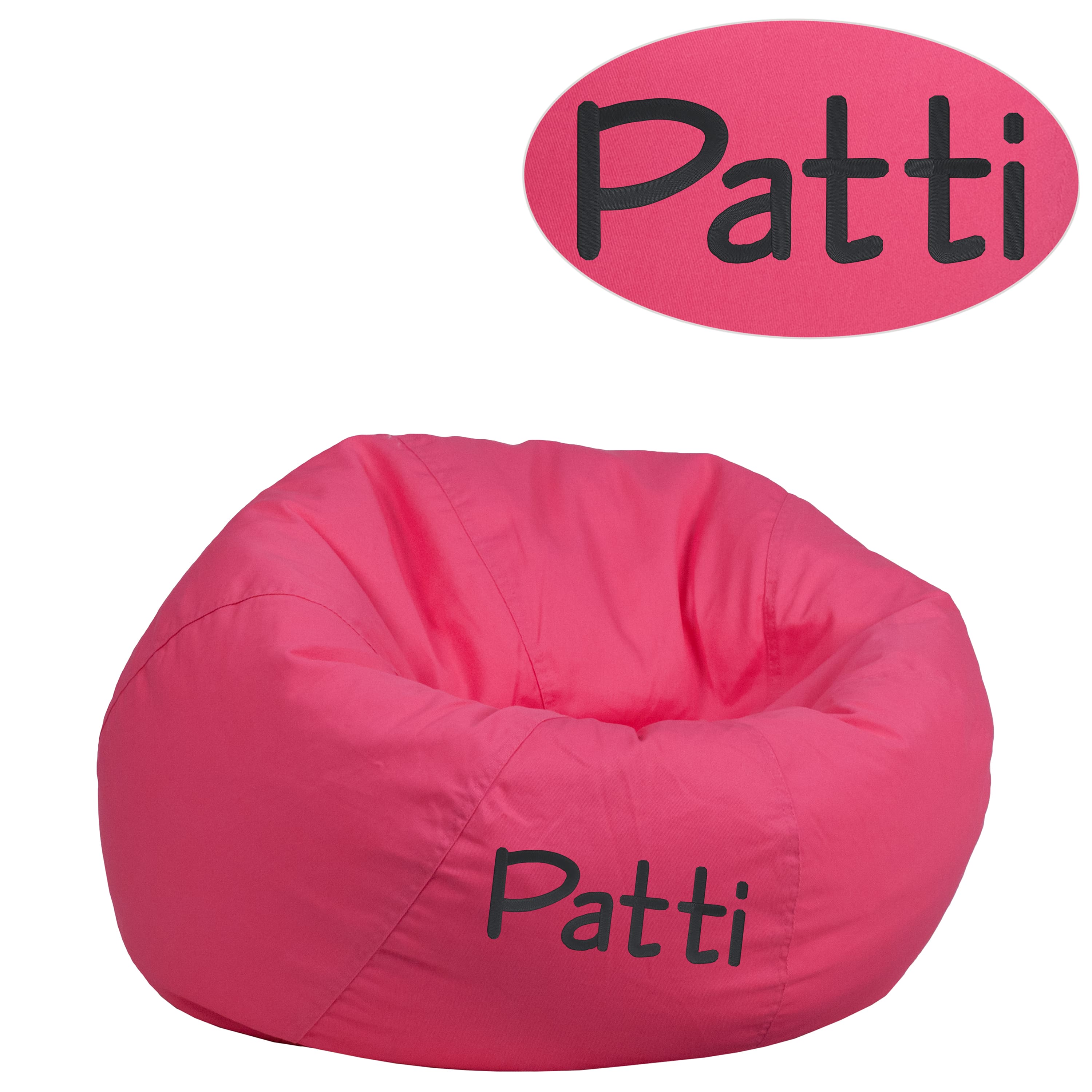 Flash Furniture - Dillon Personalized Small Solid Hot Bean Bag Chair for Kids and Teens - Pink