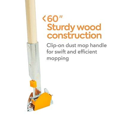 60" Sturdy wood construction  
Clip-on dust mop handle for swift and efficient mopping