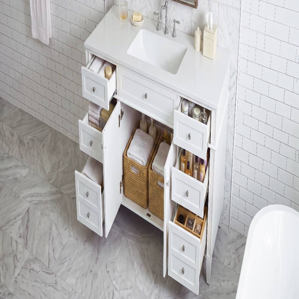 Angle. Loheer - Loheer 48 inch bathroom vanity with sink White freestanding vanity cabinet - White.
